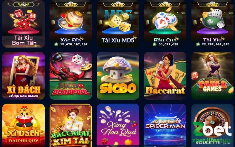 Giao diện bố trí logic, dễ chọn trò chơi và đặt cược