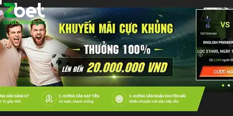 Khuyến mãi tặng thưởng 100% giá trị nạp lần đầu