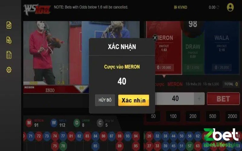 Người chơi thoải mái lựa chọn cửa cược và đặt tiền