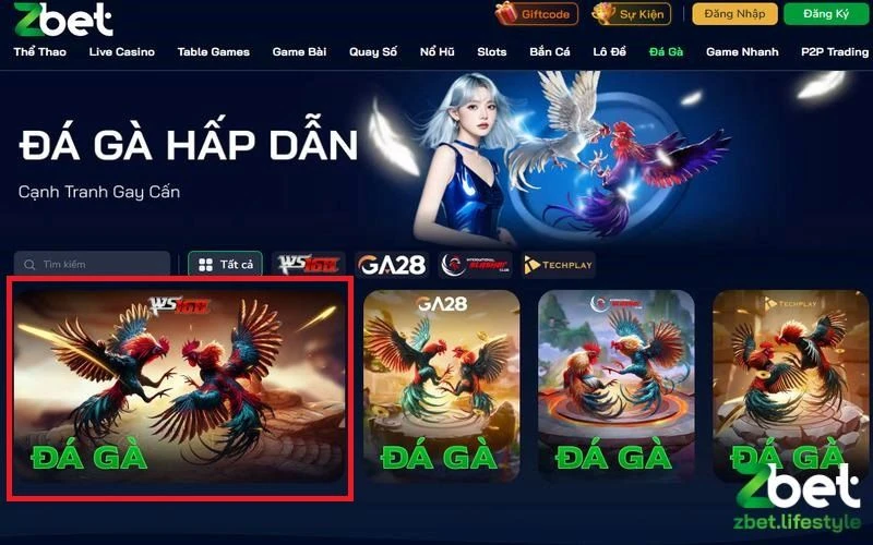 Vị trí sảnh WS168 tại Zbet